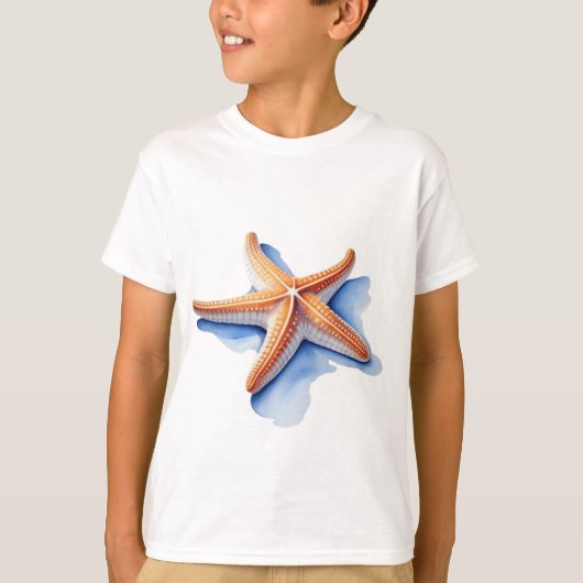ヒトデと青いシルエット Tシャツ (正面)