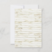 ヒトデによって水漆喰を塗られる木製のビーチ結婚式RSVPのミント 出欠カード (裏面)