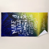 ヒトデに願いを叶えるパーソナライズされた ビーチタオル (正面)