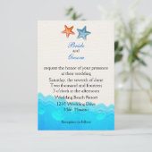 ヒトデのいるビーチの結婚式招待状 招待状 (スタンド正面)