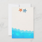 ヒトデのいるビーチの結婚式招待状 招待状 (裏面)