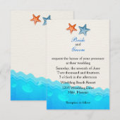 ヒトデのいるビーチの結婚式招待状 招待状 (正面/裏面)