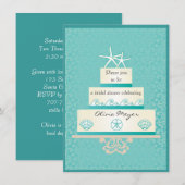 ヒトデのウェディングケーキ ブライダルシャワーの招待状 招待状 (正面/裏面)