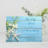 ヒトデのウェディング　招待状　オーキッド付き 招待状 (スタンド正面)