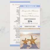 ヒトデのカップルとのビーチ結婚式プログラム プログラム (正面/裏面)