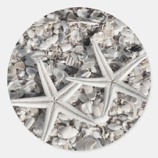 ヒトデのカップルビーチシール ラウンドシール (正面)