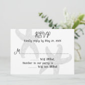 ヒトデのカップル結婚ホワイトの返信カード 招待状 (スタンド正面)