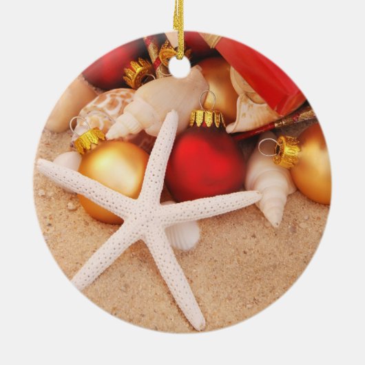 ヒトデのクリスマスのオーナメント セラミックオーナメント (裏面)