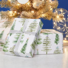 ヒトデのクリスマスを伴う海岸林松 ラッピングペーパー