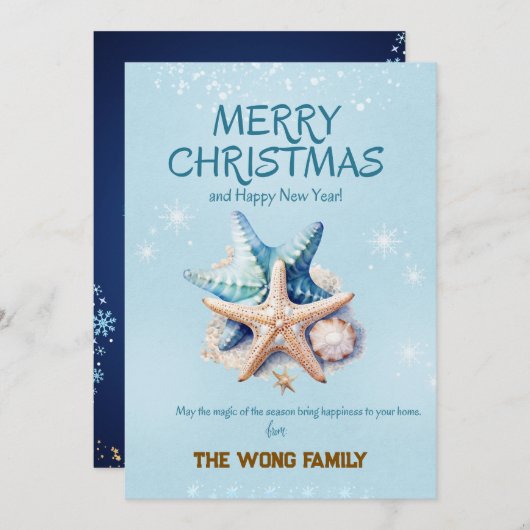ヒトデのクリスマスカード シーズンカード (正面/裏面)