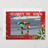 ヒトデのクリスマスキラキラ星フォトカード 招待状 (正面)