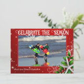 ヒトデのクリスマスキラキラ星フォトカード 招待状 (スタンド正面)