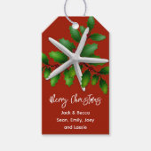 ヒトデのクリスマス　赤いギフトタグ ギフトタグ (正面)