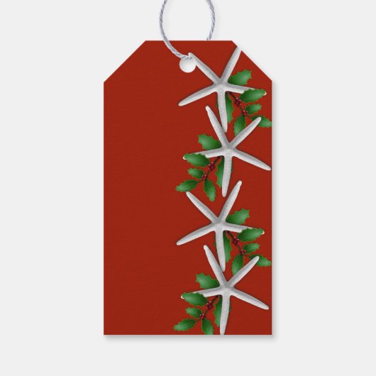 ヒトデのクリスマス　赤いギフトタグ ギフトタグ (裏面)