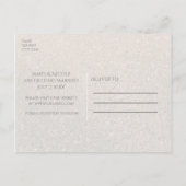 ヒトデのクリーミーな白いビーチウェディング セーブ・ザ・デート 案内ポストカード (裏面)