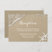 ヒトデのサマー ビーチ ウェディング レセプション エンクロージャーカード (正面/裏面)