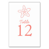 ヒトデのサンゴビーチ結婚式表 テーブルナンバー (正面)