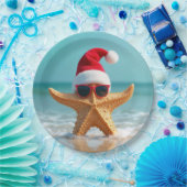 ヒトデのサンタクロース帽子 ペーパープレート (パーティー)