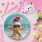ヒトデのサンタクロース帽子 ペーパープレート (パーティー)