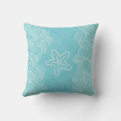 ヒトデのシースターとシーブルークリーム装飾用クッション クッション (裏面)