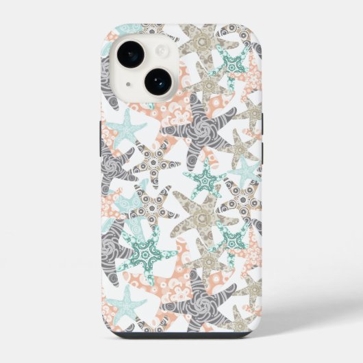 ヒトデのシームレスパターン iPhoneケース (裏面)