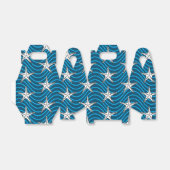 ヒトデのスケッチ青い波のパターン フェイバーボックス (折り畳みなし)