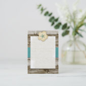 ヒトデのハイビスカスのヴィンテージの木製の名刺 名刺 (スタンド正面)