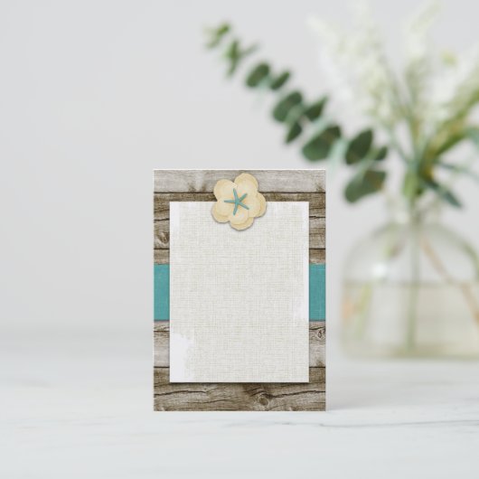 ヒトデのハイビスカスのヴィンテージの木製の名刺 名刺 (スタンド正面)