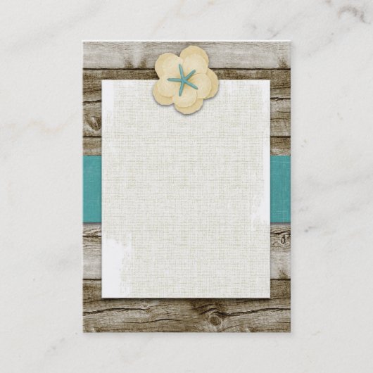 ヒトデのハイビスカスのヴィンテージの木製の名刺 名刺 (正面)