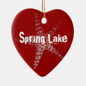 ヒトデのハートのオーナメント(あなたの町を特色にして下さい) セラミックオーナメント (右)