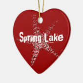 ヒトデのハートのオーナメント(あなたの町を特色にして下さい) セラミックオーナメント (左)