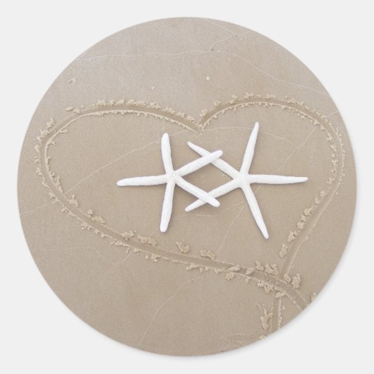 ヒトデのハートシール ラウンドシール (正面)