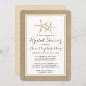 ヒトデのバーラップのビーチのブライダルシャワーの招待状 招待状 (正面/裏面)