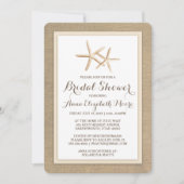 ヒトデのバーラップのビーチのブライダルシャワーの招待状 招待状 (正面)