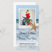 ヒトデのビーチのクリスマス1 シーズンカード (正面/裏面)