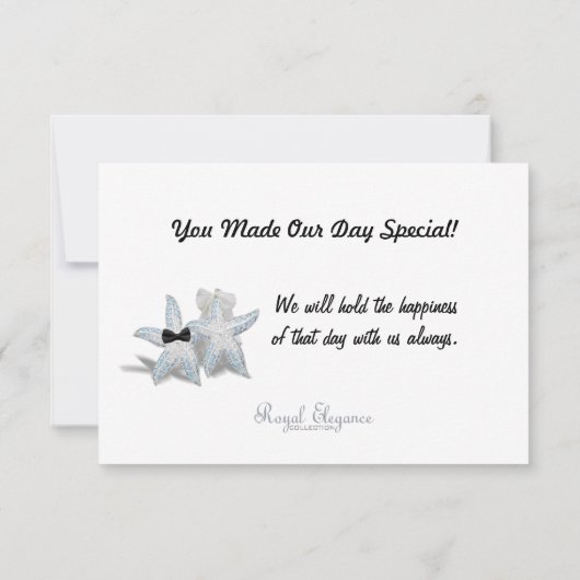 ヒトデのビーチのサンキューカード サンキューカード (裏面)