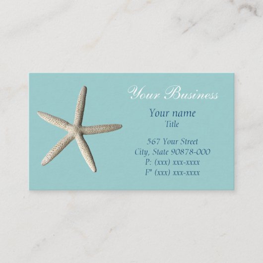ヒトデのビーチの名刺 名刺 (正面)