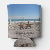 ヒトデのビーチパーソナライズされた- 缶クーラー (裏面)