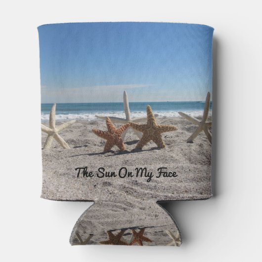 ヒトデのビーチパーソナライズされた- 缶クーラー (裏面)