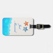 ヒトデのビーチ結婚付きたった今結婚しました ラゲッジタグ (正面横)