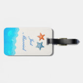 ヒトデのビーチ結婚付きたった今結婚しました ラゲッジタグ (裏面横)