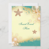 ヒトデのビーチ結婚式の婚約の誕生日 招待状 (正面)