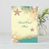 ヒトデのビーチ結婚式の婚約の誕生日 招待状 (スタンド正面)