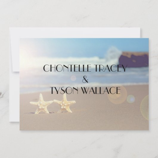 ヒトデのビーチ結婚式の招待 招待状 (正面)