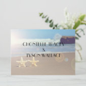 ヒトデのビーチ結婚式の招待 招待状 (スタンド正面)