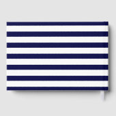 ヒトデのペアとストライプビーチ結婚式ゲストブック ゲストブック (裏面)