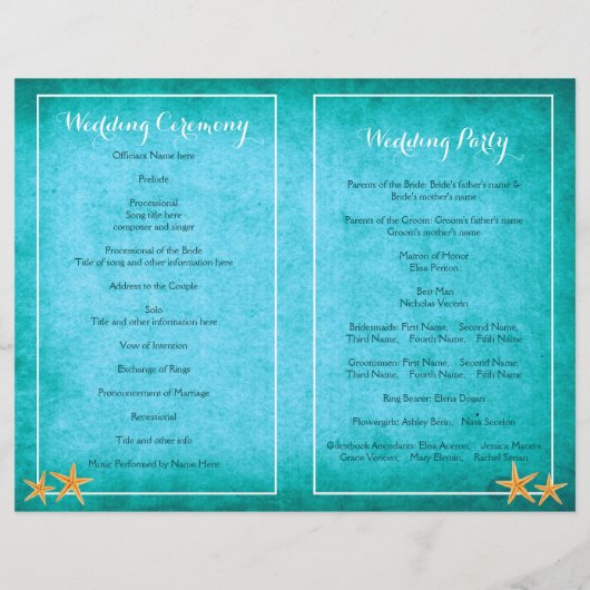 ヒトデのペア先ビーチ折りプログラム (裏面)