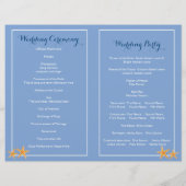 ヒトデのペア先ビーチ結婚式プログラム (裏面)