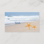 ヒトデのペア夏のビーチ結婚式エスコートカード プレイスカード (裏面)