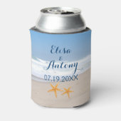 ヒトデのペア夏ビーチ結婚式 缶クーラー (缶裏面)